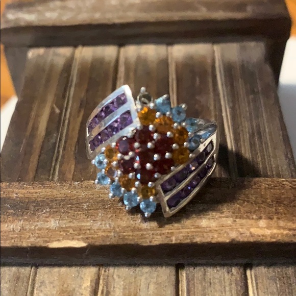 Multi-color 925 gem ring - Picture 3 of 6